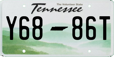 TN license plate Y6886T