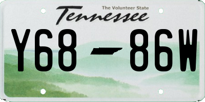 TN license plate Y6886W