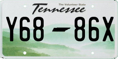 TN license plate Y6886X