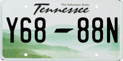 TN license plate Y6888N