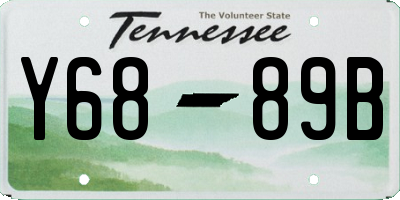 TN license plate Y6889B