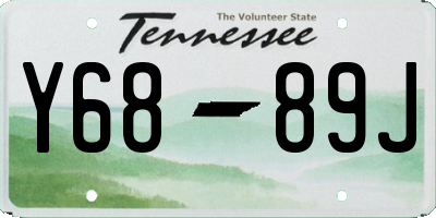 TN license plate Y6889J