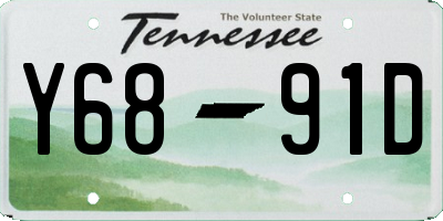 TN license plate Y6891D