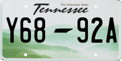 TN license plate Y6892A