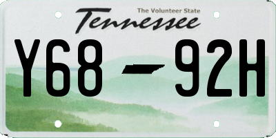 TN license plate Y6892H