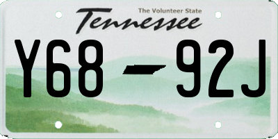 TN license plate Y6892J
