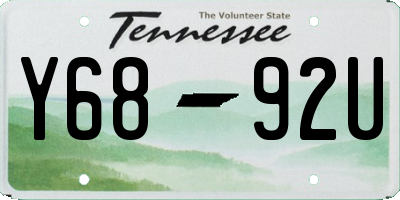 TN license plate Y6892U