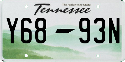 TN license plate Y6893N