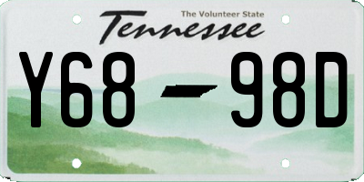 TN license plate Y6898D