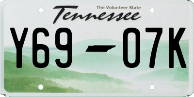TN license plate Y6907K