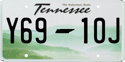 TN license plate Y6910J