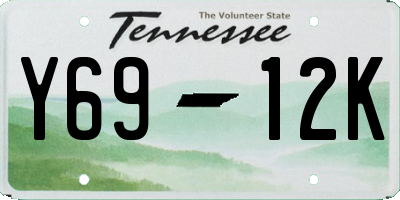 TN license plate Y6912K
