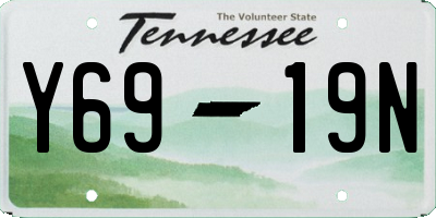 TN license plate Y6919N