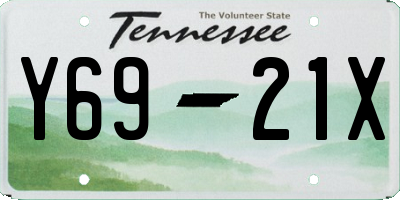 TN license plate Y6921X