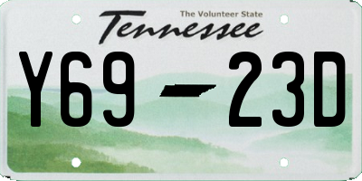 TN license plate Y6923D