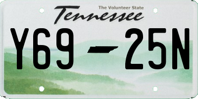 TN license plate Y6925N
