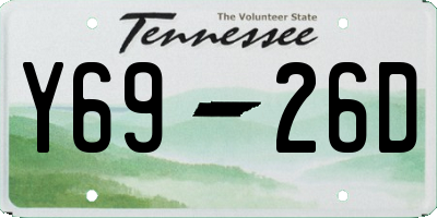 TN license plate Y6926D