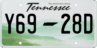 TN license plate Y6928D