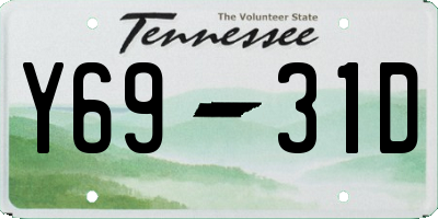 TN license plate Y6931D