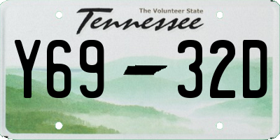 TN license plate Y6932D