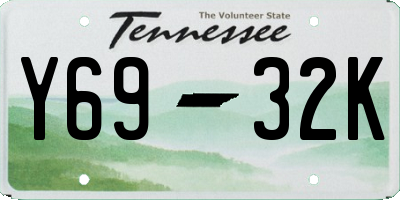 TN license plate Y6932K