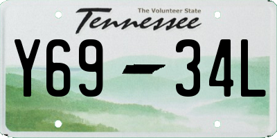 TN license plate Y6934L