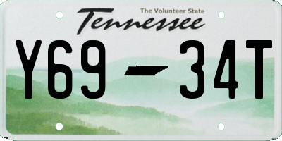 TN license plate Y6934T