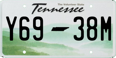 TN license plate Y6938M