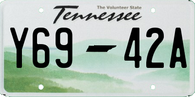 TN license plate Y6942A