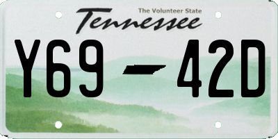 TN license plate Y6942D