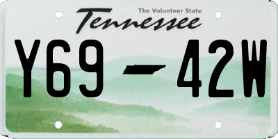 TN license plate Y6942W