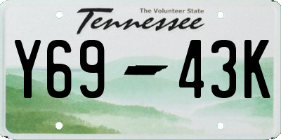 TN license plate Y6943K