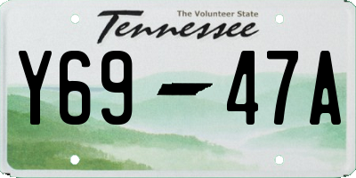 TN license plate Y6947A
