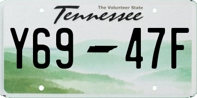 TN license plate Y6947F