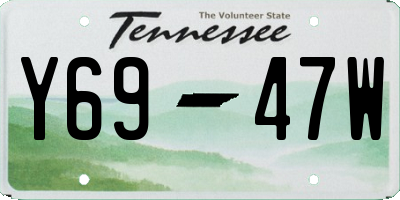 TN license plate Y6947W