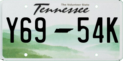 TN license plate Y6954K