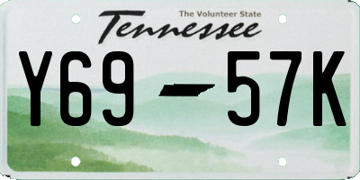 TN license plate Y6957K