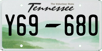 TN license plate Y6968O