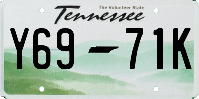 TN license plate Y6971K