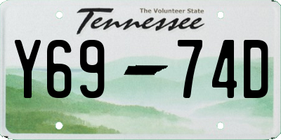 TN license plate Y6974D