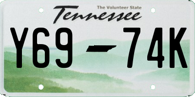 TN license plate Y6974K