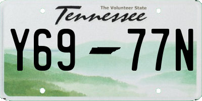 TN license plate Y6977N