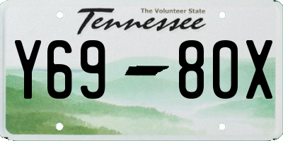 TN license plate Y6980X
