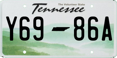 TN license plate Y6986A