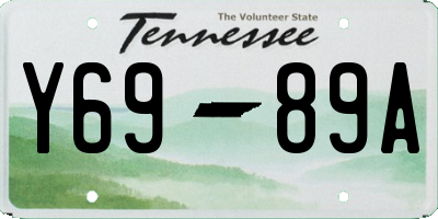 TN license plate Y6989A