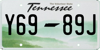 TN license plate Y6989J