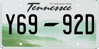 TN license plate Y6992D