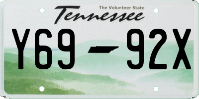 TN license plate Y6992X