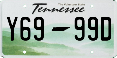 TN license plate Y6999D