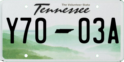 TN license plate Y7003A